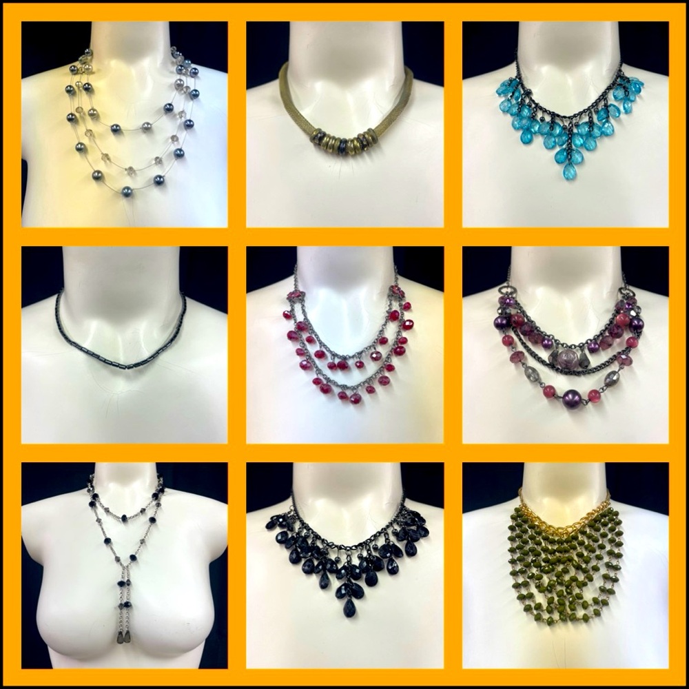 Lot of 9 Fashion / Costume Jewelry - Necklaces